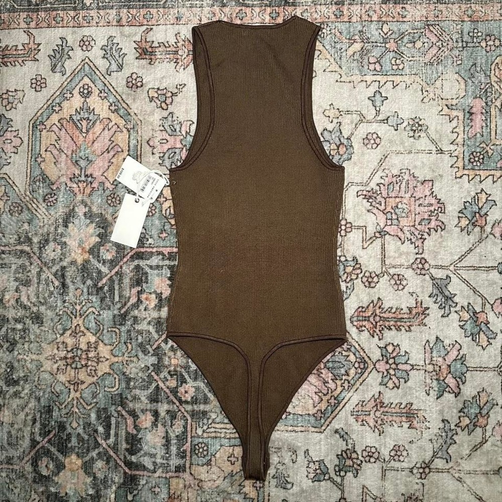 Good‎ American Good Touch Rib Bodysuit Brown GB0361 Size 3 L - Picture 4 of 4